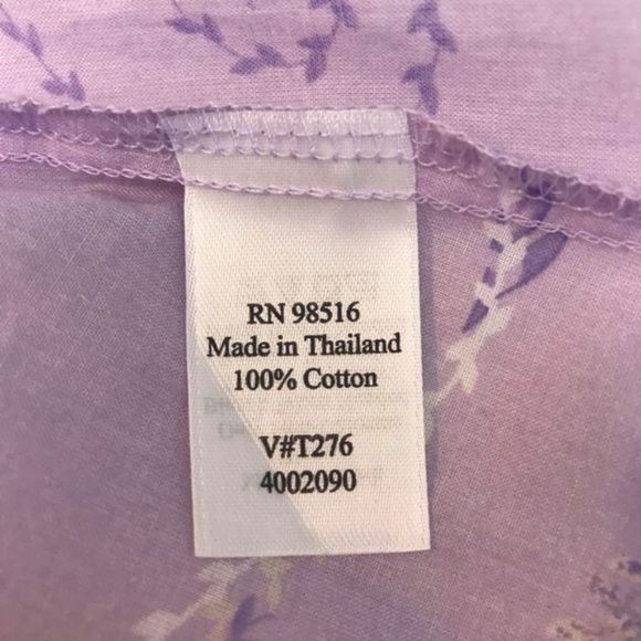 Coldwater Creek Sheer Purple Paisley Button Down L - Picture 10 of 13